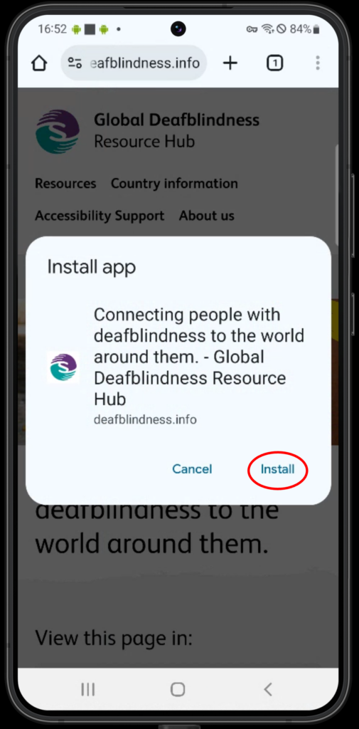 Create a shortcut पर टैप करने का तरीका दिखाती हुई इमेज।