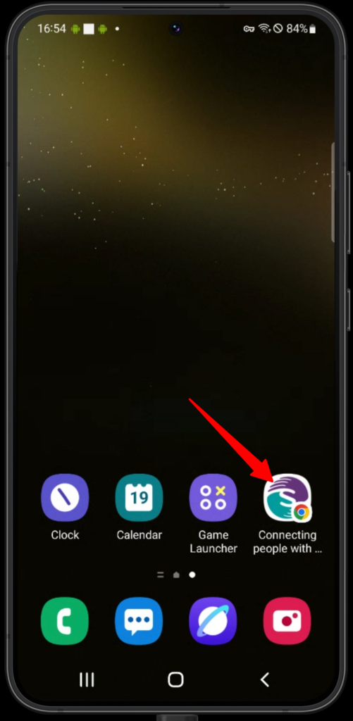 कसरी “customise” गर्ने, र Add (थप्नुहोस)  (विकल्पको रुपमा) छनौट गर्ने देखाईएको तस्वीर
मोवाईलको होमस्क्रिनमा bookmark को रुपमा देखाईएको वेबसाईटको तस्वीर
